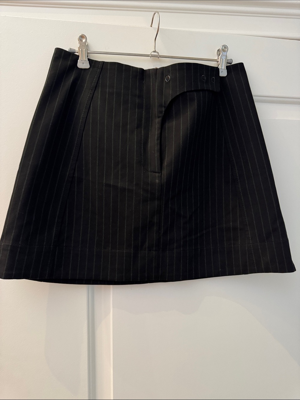 Ganni Black Pinstripe Mini Skirt DE38